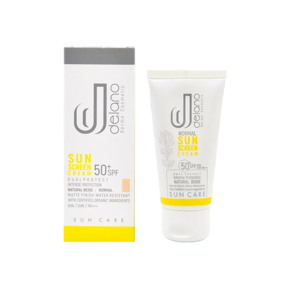 کرم ضد آفتاب نرمال SPF50 رنگی پوست نرمال و خشک دلانو