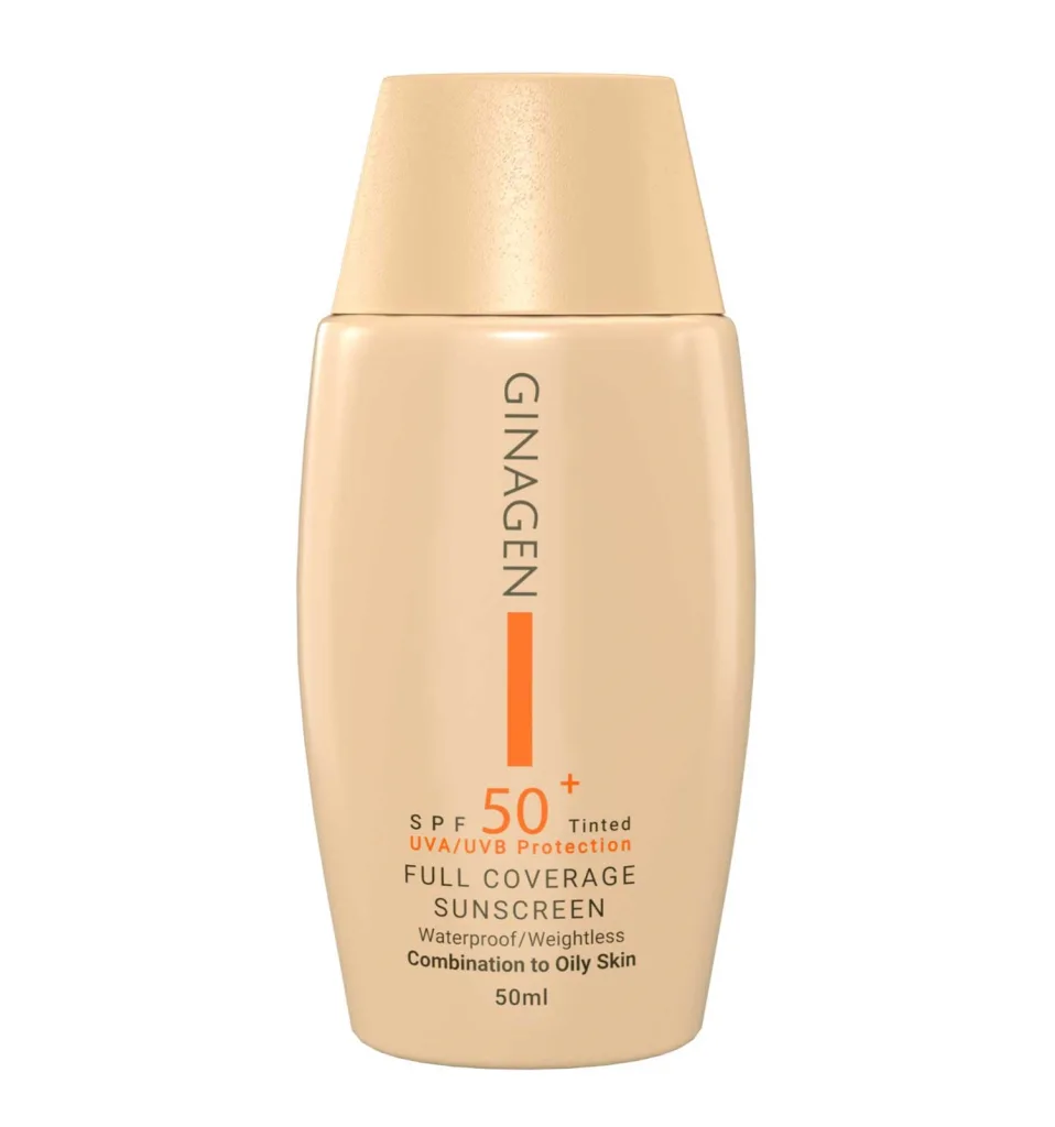 کرم ضد آفتاب رنگی پوست مختلط و چرب SPF50 ژیناژن