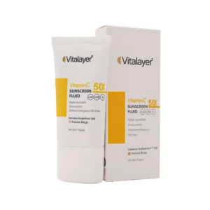 فلویید ضد آفتاب رنگی بژ طبیعی SPF50 ویتامین C ویتالیر