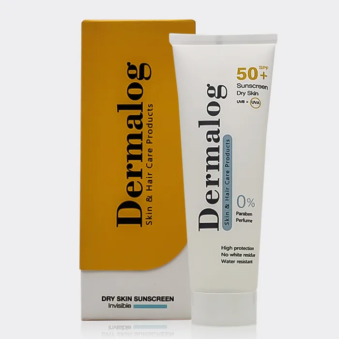 کرم ضد آفتاب بی رنگ پوست خشک SPF50 درمالوگ