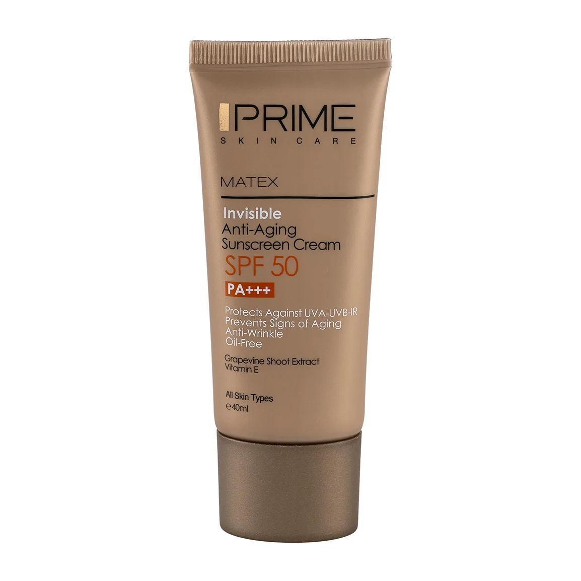 کرم ضد آفتاب جوان کننده بی رنگ فاقد چربی SPF50 پرایم