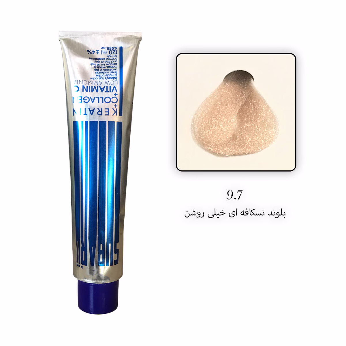 رنگ مو بدون آمونیاک سوبارو شماره 9.7 - بلوند نسکافه ای خیلی روشن حجم 120 میلی لیتر
