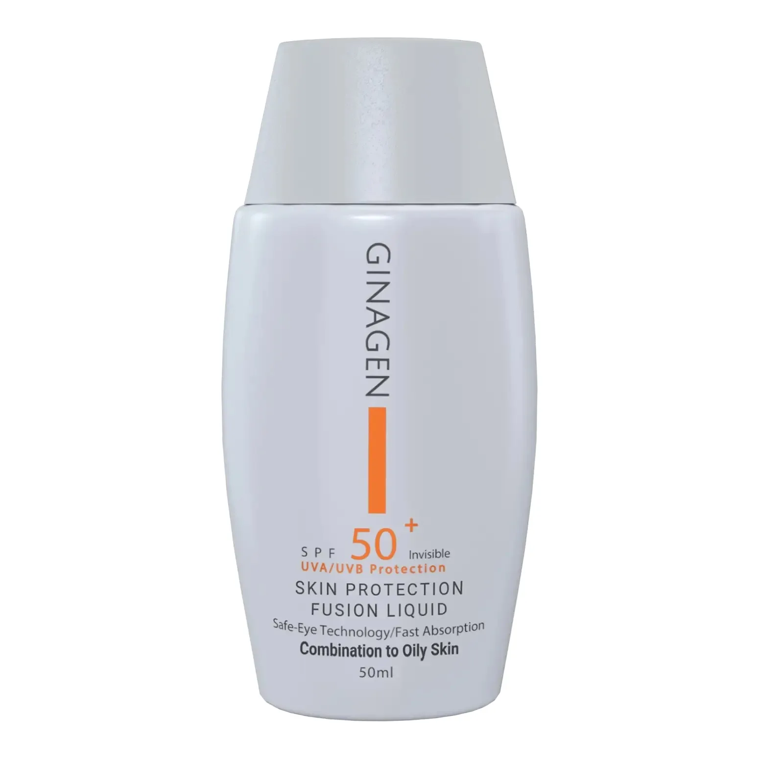 کرم ضد آفتاب بی رنگ پوست چرب ژیناژن مدل فیوژن فلوئید SPF 50