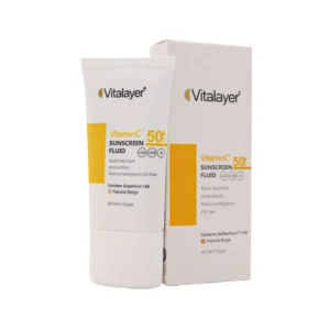 فلویید ضد آفتاب رنگی بژ طبیعی SPF50 ویتامین C ویتالیر