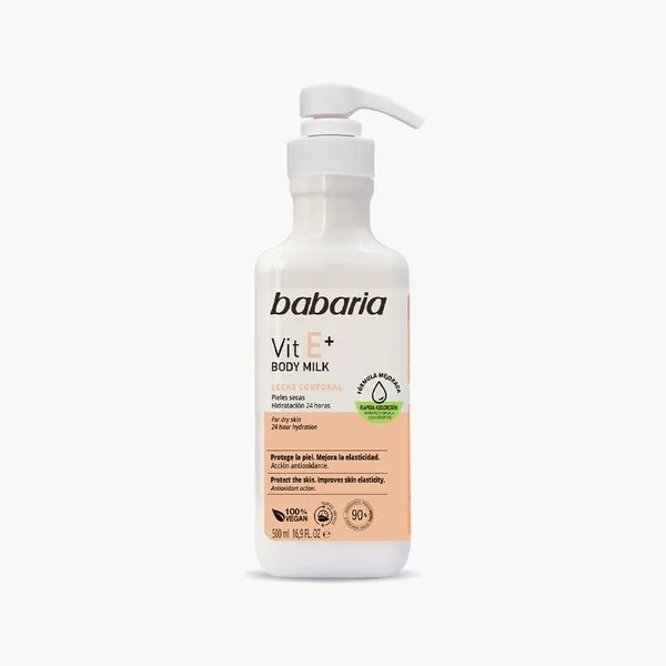 لوسیون بدن باباریا مدل Vitamin E حجم 500 میلی لیتر