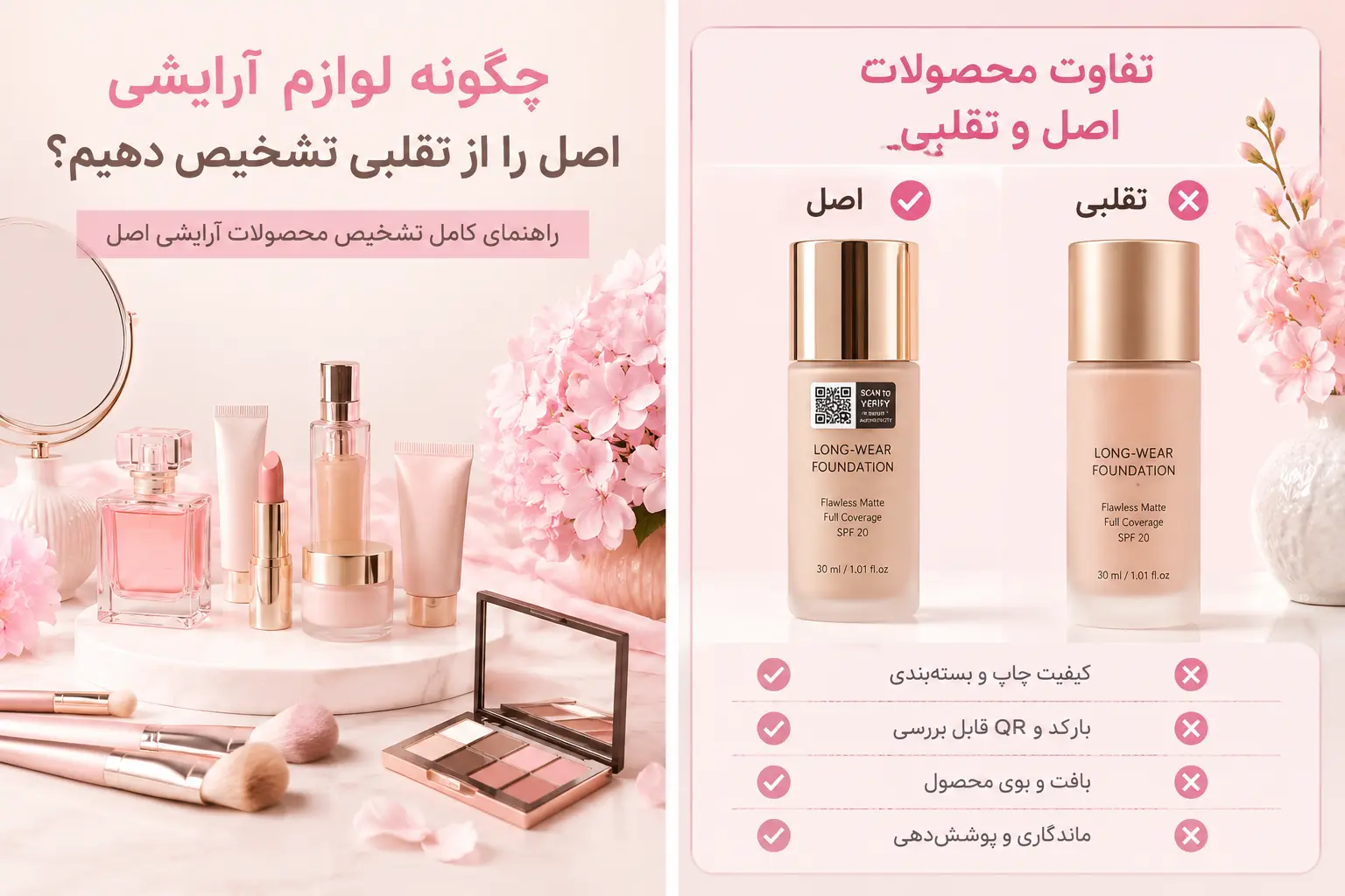 چگونه لوازم آرایشی اصل را از تقلبی تشخیص دهیم؟