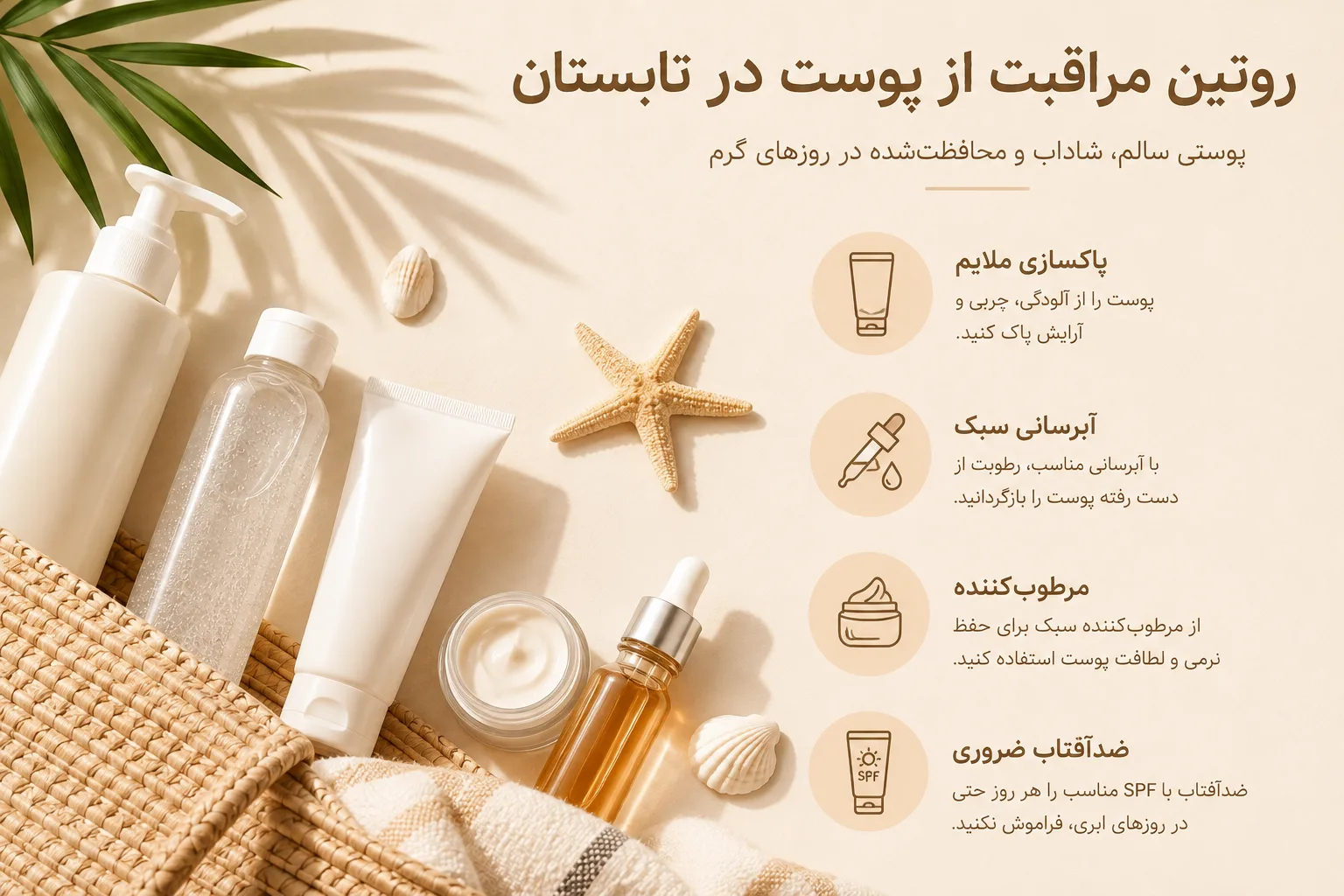 روتین مراقبت از پوست در تابستان؛ از شوینده تا ضدآفتاب چه محصولاتی لازم است؟
