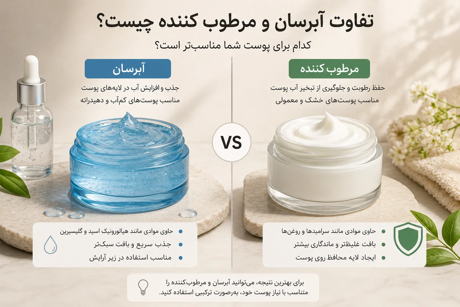 تفاوت کرم آبرسان و مرطوب کننده