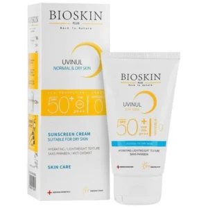 کرم ضدآفتاب بی‌رنگ SPF50 مناسب پوست خشک بایواسکین